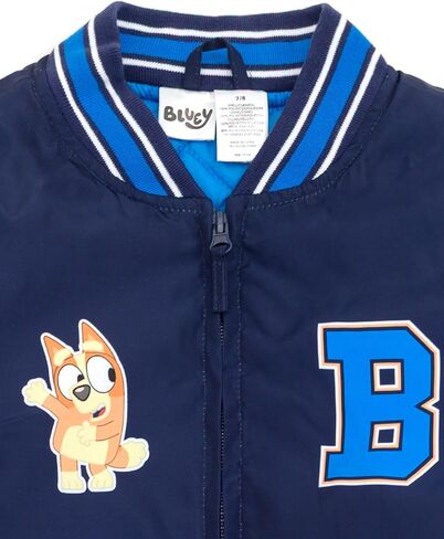 Bluey Varsity Zip Up Bomber Jacket Toddler to Little Kid Sizes (2T - 7-8) in Saudi Arabia