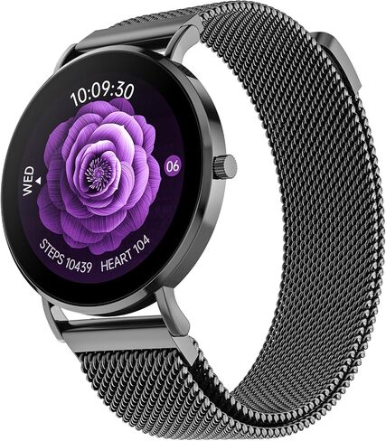 Noisefit Diva 2 Fashion Smartwatch for Women-عرض 36 مم AMOLED ، أنيقة ، النهاية المعدنية ، تعقب دورة الإناث ، النوم ، مساعد صوت الذكاء الاصطناعي ، 100+ الرياضة ، الصحة ، اللياقة البدنية ، بطارية لمدة 7 أيام (رابط الورد) in Saudi Arabia