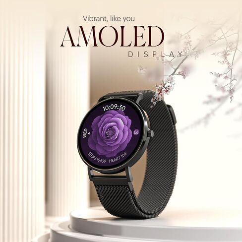 Noisefit Diva 2 Fashion Smartwatch for Women-عرض 36 مم AMOLED ، أنيقة ، النهاية المعدنية ، تعقب دورة الإناث ، النوم ، مساعد صوت الذكاء الاصطناعي ، 100+ الرياضة ، الصحة ، اللياقة البدنية ، بطارية لمدة 7 أيام (رابط الورد) in Saudi Arabia