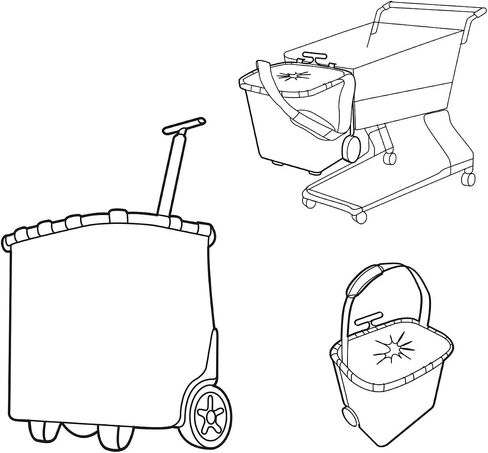 Reisenthel Carrycruiser Rhombus Midnight Gold -عربة تسوق محمولة مع إطار ألمنيوم قوي وحزام الكتف وحقيبة داخلية قابلة للإزالة in Kuwait