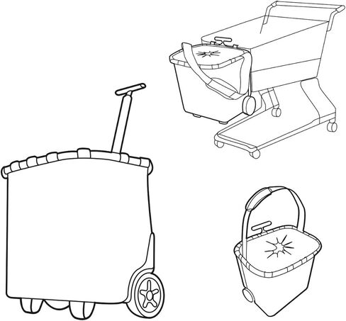 Reisenthel Carrycruiser Rhombus Midnight Gold -عربة تسوق محمولة مع إطار ألمنيوم قوي وحزام الكتف وحقيبة داخلية قابلة للإزالة in Kuwait