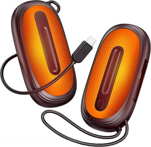 Hand Warmers Rechargeable 2 Pack, AI Smart 1s Fast Heated, 6-24 Hour Dual-Sided Safety Long Heat, Fast Heating Level 5, Electric Hand Warmers with Type-C Cable, Hunting Essentials Ski Camping Gifts in Saudi Arabia
