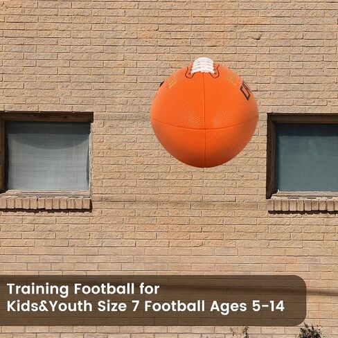 KUYOTQ PassCatch Kids Youth Training Football for Ages 5-13 Composite Leather Junior Football Training Equipment Improving Ball Handling Shooting Passing and Pro-Level Skills (Deflated) in Saudi Arabia