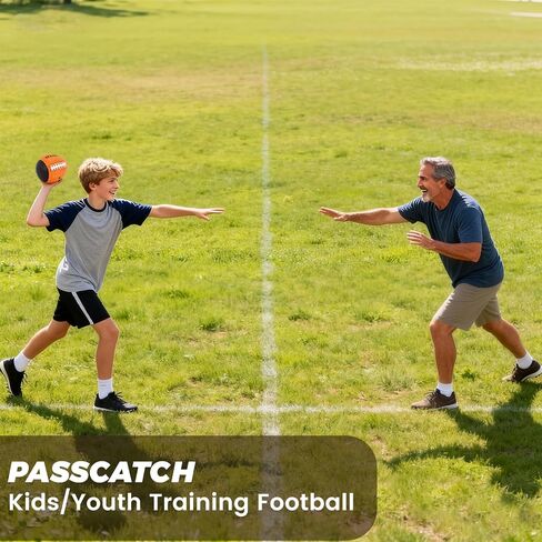 KUYOTQ PassCatch Kids Youth Training Football for Ages 5-13 Composite Leather Junior Football Training Equipment Improving Ball Handling Shooting Passing and Pro-Level Skills (Deflated) in Saudi Arabia