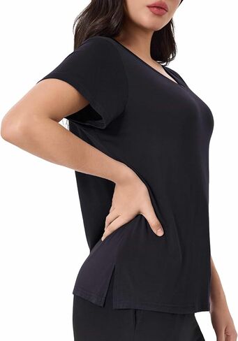 Ryfox Women's Petite Tops Bamboo Viscose Petite Shirts Soft Pajama Tops Comfy Sleep Shirt in Saudi Arabia