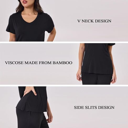 Ryfox Women's Petite Tops Bamboo Viscose Petite Shirts Soft Pajama Tops Comfy Sleep Shirt in Saudi Arabia