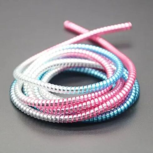 1.6m Colorful Sprial Cable Protectors Charging Data Line Earphone Cord Laser Cable Winder Wrapper Universal Protective Sleeve in Saudi Arabia