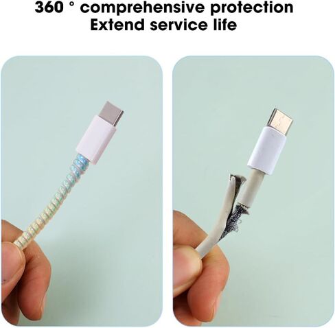 1.6m Colorful Sprial Cable Protectors Charging Data Line Earphone Cord Laser Cable Winder Wrapper Universal Protective Sleeve in Saudi Arabia