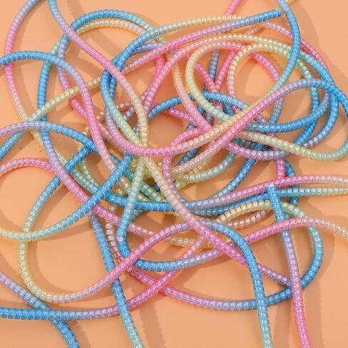 1.6m Colorful Sprial Cable Protectors Charging Data Line Earphone Cord Laser Cable Winder Wrapper Universal Protective Sleeve in Saudi Arabia