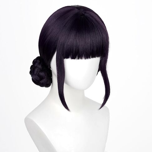 Probeauty Girls Purple Braided Wig with Necklace Sticker, Long Braids Ponytail Wigs for Kids Anime Halloween Cosplay Costume Party with Wig Cap in Kuwait