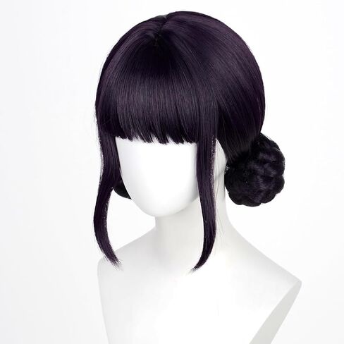 Probeauty Girls Purple Braided Wig with Necklace Sticker, Long Braids Ponytail Wigs for Kids Anime Halloween Cosplay Costume Party with Wig Cap in Kuwait