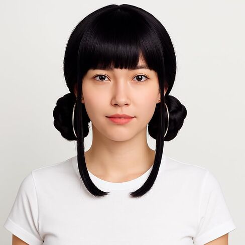 Probeauty Girls Purple Braided Wig with Necklace Sticker, Long Braids Ponytail Wigs for Kids Anime Halloween Cosplay Costume Party with Wig Cap in Kuwait