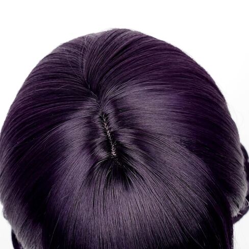 Probeauty Girls Purple Braided Wig with Necklace Sticker, Long Braids Ponytail Wigs for Kids Anime Halloween Cosplay Costume Party with Wig Cap in Kuwait