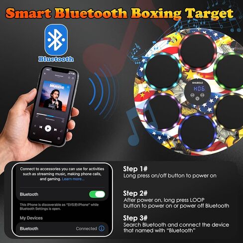 آلة ملاكمة موسيقية مع قفازات - مدرب ملاكمة مثبت على الحائط للبالغين والأطفال، لعبة لكمة ذات 9 سرعات، وسادة ملاكمة حائطية، 2025 ترقية الهدايا للأولاد من سن 6 سنوات فما فوق in Kuwait