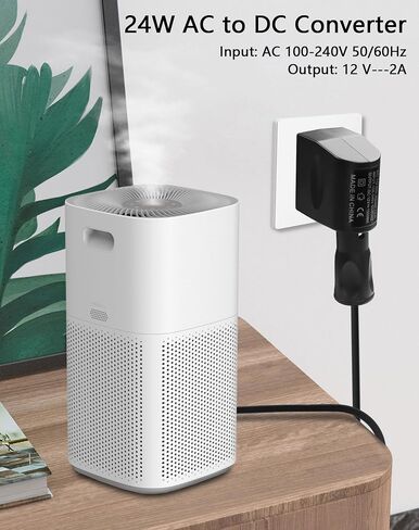 CERRXIAN AC إلى DC محول قابس الحائط إلى 12 فولت 24 وات محول ولاعة السجائر 100-240 فولت تيار متردد إلى تيار مستمر 12 فولت محول ولاعة السجائر، محول طاقة تيار متردد/تيار مستمر in Kuwait