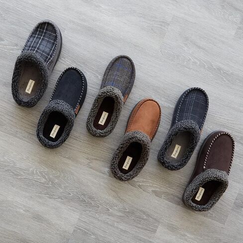 Dearfoams Men's Microfiber Suede Clog with Whipstitch Slipper in Kuwait