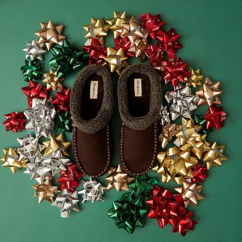 Dearfoams Men's Microfiber Suede Clog with Whipstitch Slipper in Kuwait