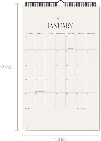 Jotsome Wall Calendar 2025-2026 ، تقويم الجدار الشهري الأكاديمي الكبير من يوليو 2025 إلى ديسمبر 2026 11x17 بوصة للمنزل والمكتب ، تخطيط سهل in Kuwait