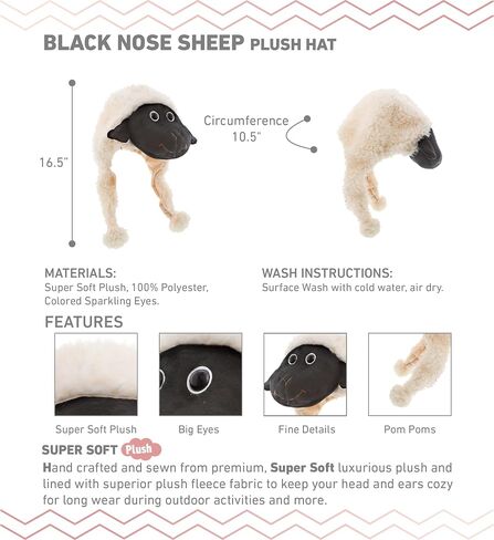 DolliBu Super Soft Buffalo Plush Hat – Plush Beanie with Ear Flaps – Cozy Animal Hat for Halloween, Parties, or Cosplay in Saudi Arabia