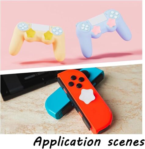غطاء عصا التحكم من السيليكون MLLISDGGET لـ NS Joy Cons، أغطية قبضة الإبهام لنينتندو، سويتش/لايت/وحدة تحكم OLED، تصميم لطيف على شكل نجمة كاندي، يمكن إعادة استخدامها ودمجها بحرية، 8 قطع (01) in Kuwait