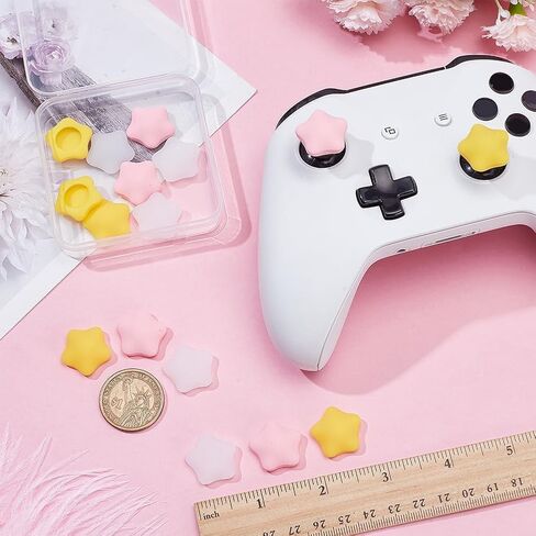 غطاء عصا التحكم من السيليكون MLLISDGGET لـ NS Joy Cons، أغطية قبضة الإبهام لنينتندو، سويتش/لايت/وحدة تحكم OLED، تصميم لطيف على شكل نجمة كاندي، يمكن إعادة استخدامها ودمجها بحرية، 8 قطع (01) in Kuwait