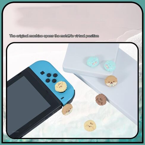 غطاء عصا التحكم من السيليكون MLLISDGGET لـ NS Joy Cons، أغطية قبضة الإبهام لجهاز تحكم Nintendo Switch/Lite/OLED، تصميم لطيف للكلاب، يمكن إعادة استخدامها ودمجها بحرية (01) in Kuwait