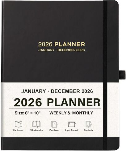 2025-2026 Planner - 2025-2026 Planner WeekRly and Monthly ، 8 "× 10" ، يوليو 2025 - يونيو 2026 ، الجيب الداخلي ، الإغلاق المرن ، حلقة القلم ، الإشارات المرجعية ، ملاحظات. in Saudi Arabia