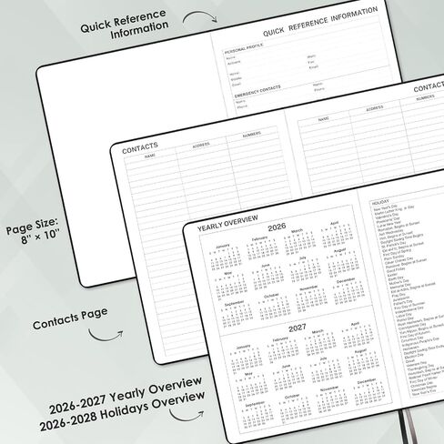 2025-2026 Planner - 2025-2026 Planner WeekRly and Monthly ، 8 "× 10" ، يوليو 2025 - يونيو 2026 ، الجيب الداخلي ، الإغلاق المرن ، حلقة القلم ، الإشارات المرجعية ، ملاحظات. in Saudi Arabia