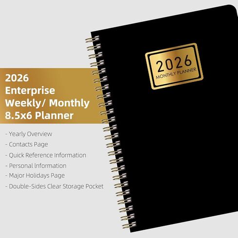 المخطط الأكاديمي 2025-2026 ، تقويم المخطط الأسبوعي والشهري ، من يوليو 2025 إلى يونيو 2026 ، علامات تبويب مطلقة ، جيب التخزين ، مثالي للمعلمين والطلاب والنساء والرجال ، A5 (6.2 "× 8.5") ، الأسود in Kuwait