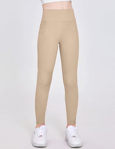Arshiner Girls Athletic Leggings High Waist Yoga Pants for Kids with Pockets Dance Running Workout Tights in Saudi Arabia