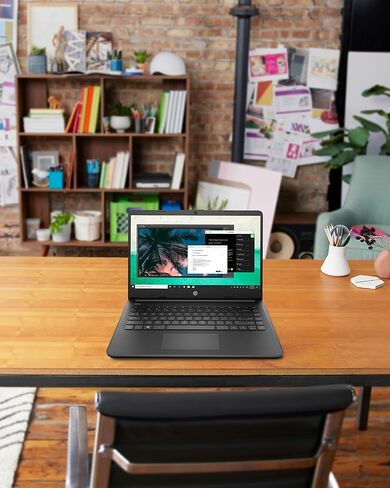HP لابتوب 14، انتل سيليرون N4120، ذاكرة RAM 4GB، تخزين 64GB، شاشة لمس HD 14 انش، ويندوز 11 هوم، رفيع ومحمول، رسومات 4K، سنة واحدة من مايكروسوفت 365 (14-dq0060nr، 2021، اسود جيت) in Kuwait