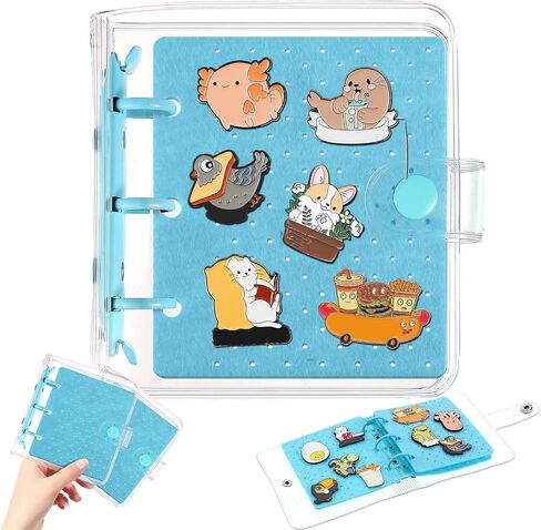 2 Pcs Christmas Mini Enamel Pin Display Book Gift Clear Collection Binder Holder Travel Trading Pin Book with 3 Page Display Boards Storage Organizer for Travel Collectors(Silver) in Saudi Arabia