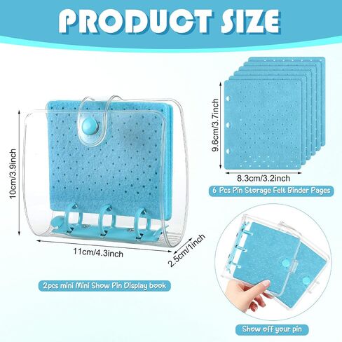 2 Pcs Christmas Mini Enamel Pin Display Book Gift Clear Collection Binder Holder Travel Trading Pin Book with 3 Page Display Boards Storage Organizer for Travel Collectors(Silver) in Saudi Arabia