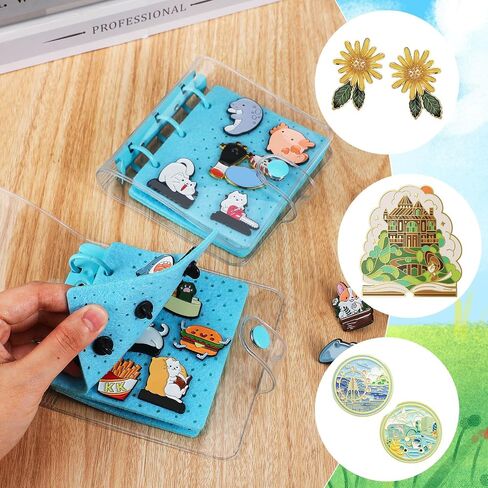 2 Pcs Christmas Mini Enamel Pin Display Book Gift Clear Collection Binder Holder Travel Trading Pin Book with 3 Page Display Boards Storage Organizer for Travel Collectors(Silver) in Saudi Arabia