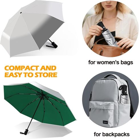 42/46/50inch Compact Travel Umbrella UPF 50+ UV Umbrella Sun Umbrellas UV Protection for Rain Sun Waterproof And Wind Resistant Sun Blocking Umbrellas Auto Open Close in Saudi Arabia