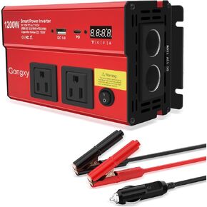 kutterters 1200w العاكس - 12 فولت DC إلى 110 فولت AC مع منفذ AC Outlets USB Type -C ، محول طاقة السيارات للشاحنة/المنزل/المركبات/المحمول رحلة in Kuwait