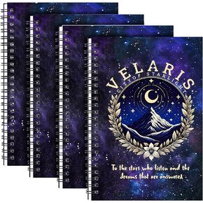 Velaris City of Starlight Gift Velaris acotar 2pcs procal notebook هدايا Acotar للنساء معجبي Acotar Gift Velaris Book Journal لعشاق الكتب (spiral- 2pcs Velaris Black) in Kuwait
