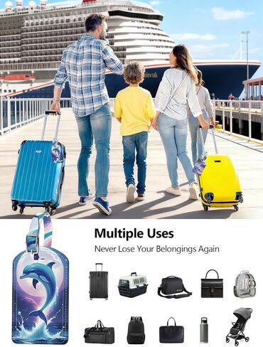 Luggage Tags Built-in Anti-Loss Tracker, Luxury Leather Luggage Tags for Suitcase, Travel Bags, Backpacks, Travel Organizer for Lost Baggage Prevention (Orange) in Saudi Arabia
