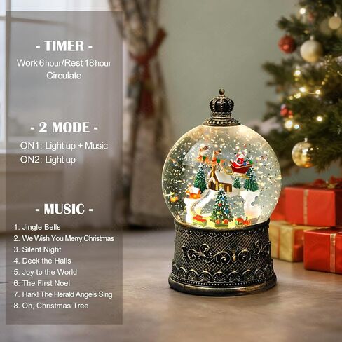 Halloween Snow Globe Lantern Ghost Snow Globe Halloween Decorations for Home Haunted House Pumpkin Ghost Tree Crow Rip Dancing Bats with Timer, USB and Battery Powered 12 inch in Saudi Arabia