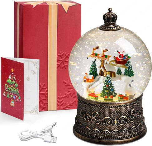 Halloween Snow Globe Lantern Ghost Snow Globe Halloween Decorations for Home Haunted House Pumpkin Ghost Tree Crow Rip Dancing Bats with Timer, USB and Battery Powered 12 inch in Saudi Arabia