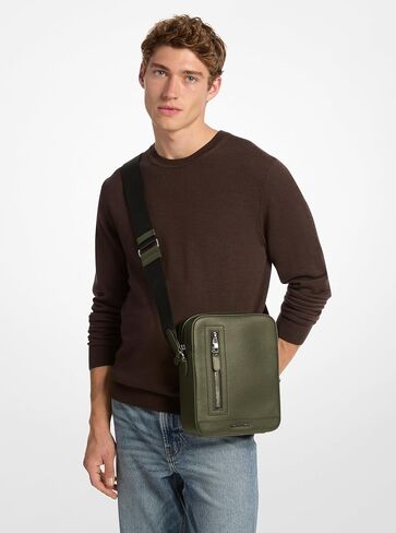 Michael Kors Hudson Vertical Zip Flight Bag, Light Gunmetal Hardware/Black in Saudi Arabia
