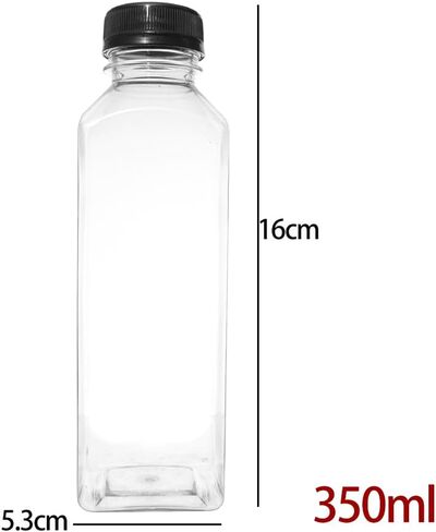 1PCS Transparent Juice Bottles with Caps Empty Clear Containers with Seal Lids for Home DIY Water Other Beverages (250ML,13 * 5.3cm) in Saudi Arabia
