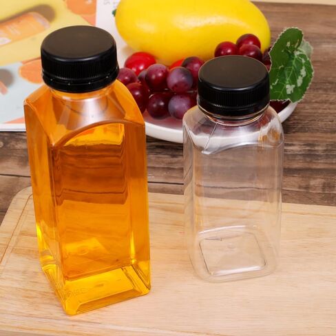 1PCS Transparent Juice Bottles with Caps Empty Clear Containers with Seal Lids for Home DIY Water Other Beverages (250ML,13 * 5.3cm) in Saudi Arabia