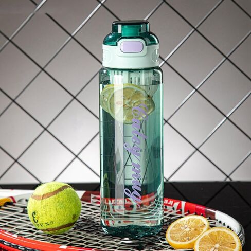 Colorful Plastic Cup Silicone Cup Holder Portable Fitness Jugs Leak Proof 1000ml Sports Water Bottle (Black) in Saudi Arabia