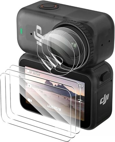 Suttkue for DJI Osmo Pocket 3 screen protector Tempered Glass flim ＆Camera Lens Protector Tempered Glass,High Definition Clear,Case Friendly(3+3 pack) in Kuwait
