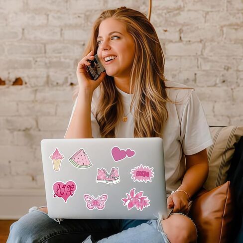 100 قطعة من ملصقات Preppy الوردية، ملصقات جمالية لزجاجة المياه، ملصقات الابتسامة، ملصقات الفينيل المقاومة للماء للكمبيوتر المحمول، ممتص الصدمات، زجاجات المياه، الكمبيوتر، الهاتف، القبعة الصلبة، ملصقات السيارات والشارات in Saudi Arabia