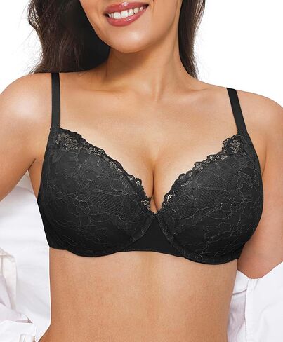 Popilush Minimizer Bras for Women - Push Up Full Coverage Lace Plus Size Underwire Bra with Support in Saudi Arabia