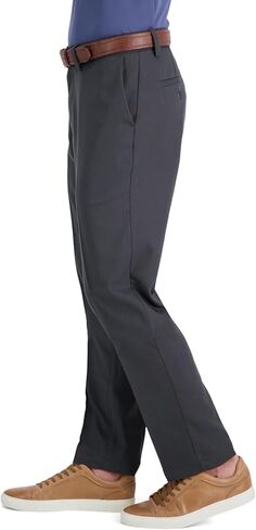 بنطلون Haggar رجالي رائع 18 Pro مقاس نحيف مسطح من الأمام Superflex Belt in Kuwait