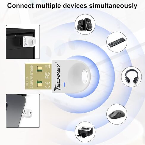 محول بلوتوث طويل المدى لتوصيل وتشغيل الكمبيوتر المكتبي 5.3 EDR فئة 1 USB Dongle مستقبل نقل لاسلكي 328FT/100M لماوس BT/لوحة المفاتيح/سماعات الرأس يدعم Win11/10/8.1 (أحمر كستنائي) in Kuwait