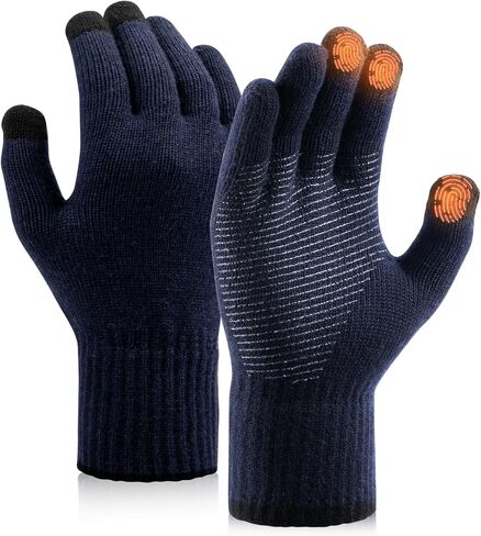 Merino Wool Gloves for Men Women Touch Screen Warm Anti-Slip Glove Liners Thermal for Driving Hiking in Saudi Arabia